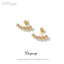 Yhpup, съемные серьги-гвоздики, высокое качество, геометрические серьги, золото, S925, ювелирные изделия, kolczyki для девушек, женщин, вечерние, шикарный подарок