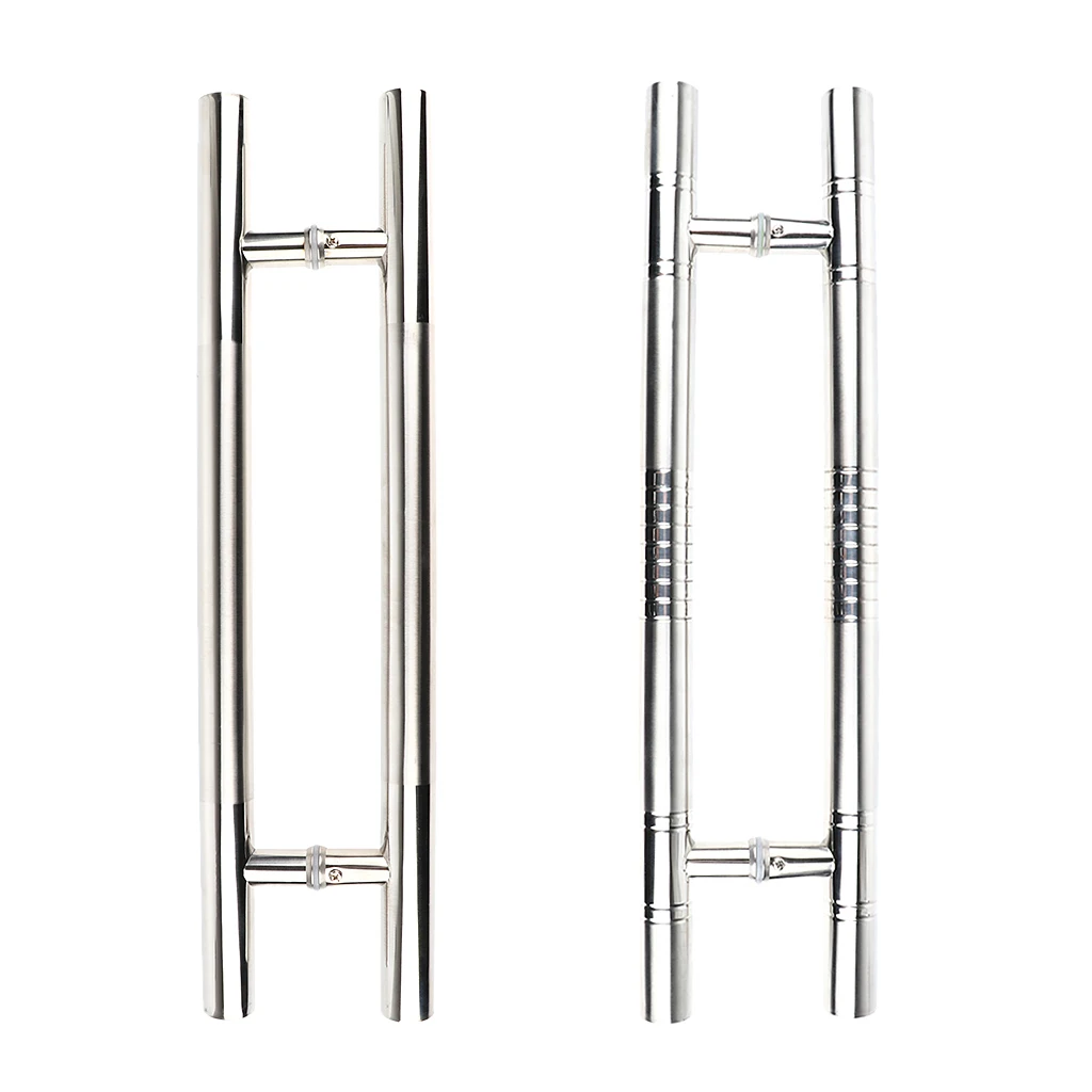Entrance Glass Wood Gate Stainless Steel Back to Back Pull Push Door Handles H-Shape Door Handrails for Home, Shops