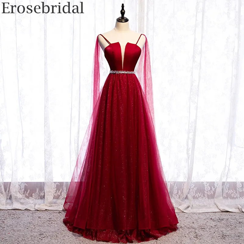 Женское длинное вечернее платье Erosebridal Элегантное формальное со шлейфом и
