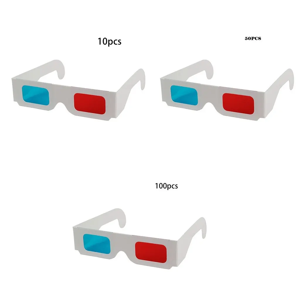 50 шт/100 шт/10 шт./лот универсальная бумага анаглиф 3D стекло es бумага 3D стекло es вид анаглиф красный/синий 3D стекло для кино видео