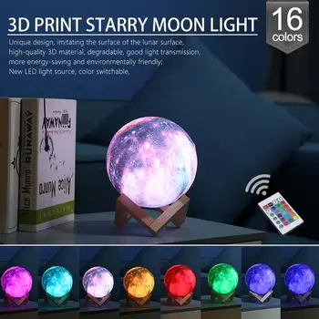 

New Arrival 3D Print Star Moon Lamp Colorful Change Touch USB LED Night Light Lamp Home Decor Creative Gift Dropshipping