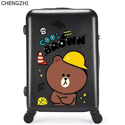 CHENGZHI 2" 24" 2" дюймов мультфильм чемодан на колёсиках spinner милый Дорожный чемодан-тележка сумки с колесами - Цвет: 2
