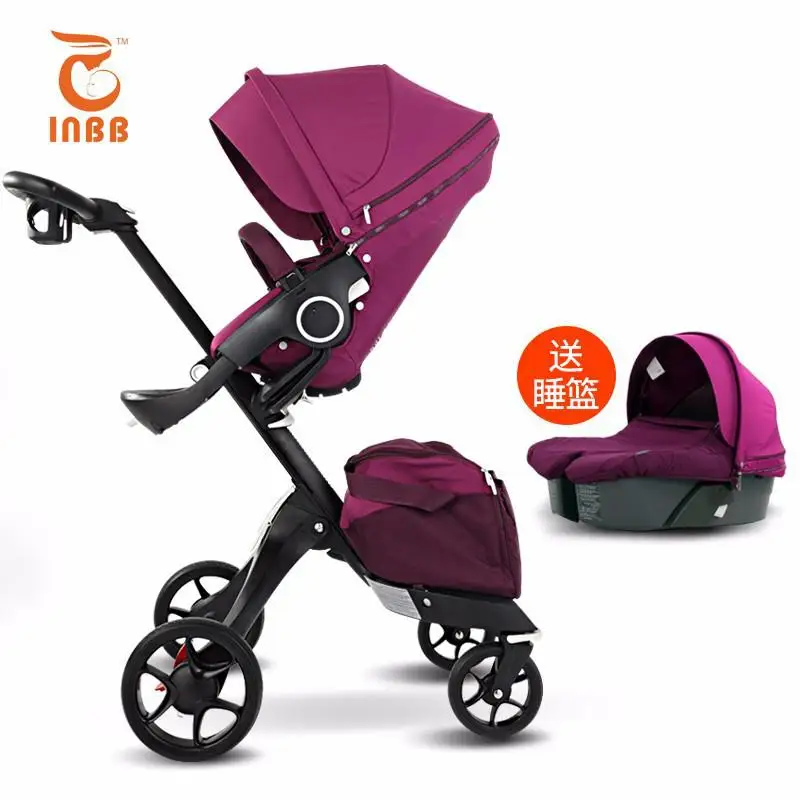 Детская коляска с высоким видом, герметичная, складная и Reversible1-3years - Цвет: G