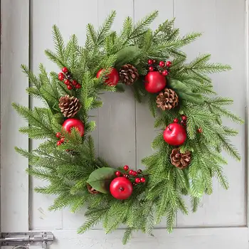 

2020New Year Christmas Decorations For Home Decor For Home Decoration Accessories Navidad Ornaments Christmas Peace Apple Wreath