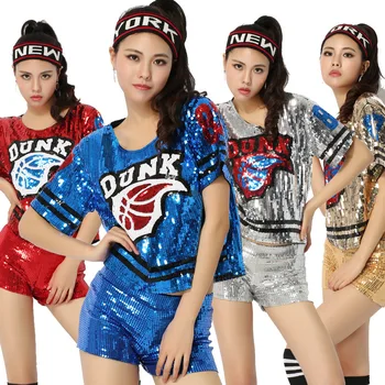 

New Hoy Sexy Women Hip Hop Clothing Football Girl Cheerleading Uniforms Performance Costume