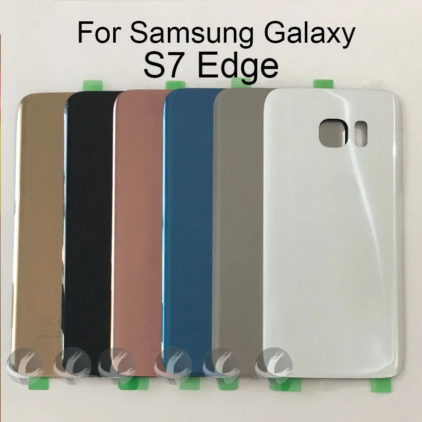 Задний стеклянный корпус+ клей для samsung Galaxy S7 Edge G935F G9350 задняя панель Крышка батарейного отсека с логотипом