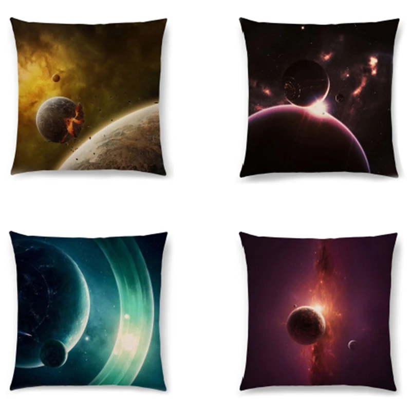 

Vast Outer Space Beautiful Planets Fantasy Galaxy Dream Stars Colourful Cushion Cover Sofa Throw Pillow Case