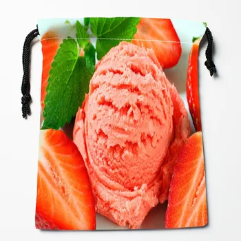 

High quality Custom Ice Cream printing storage bag drawstring bag gift Satin bags 27x35cm Compression Type Bags