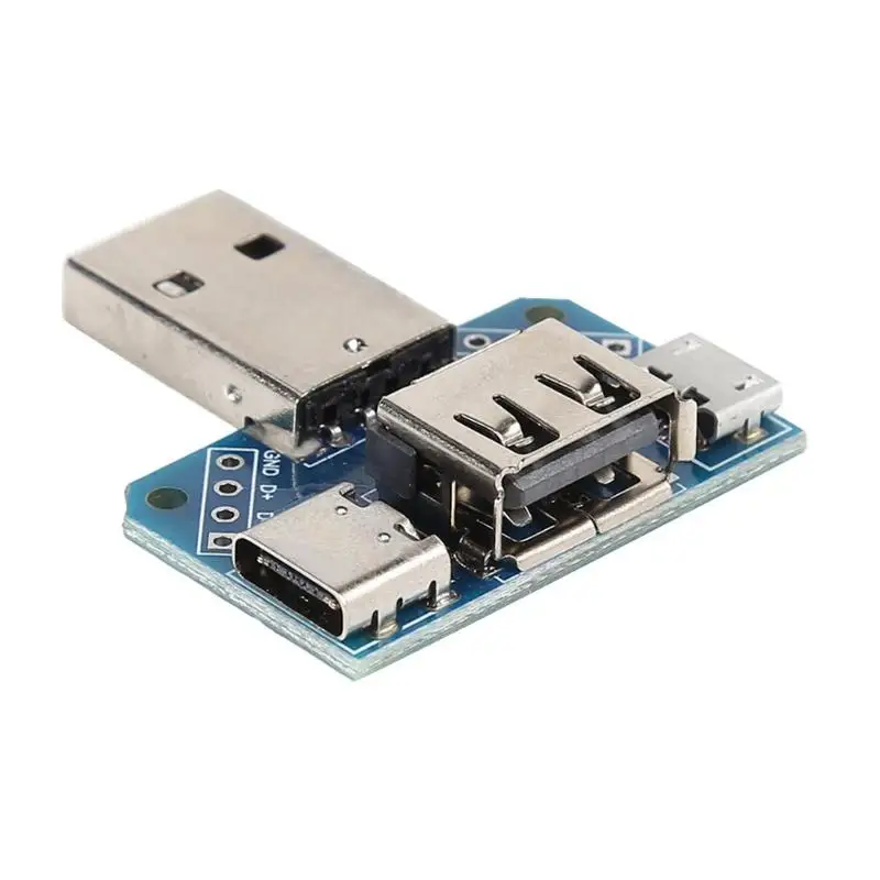 ALLOYSEED 4 в 1 USB для Micro-type-C 4P 2,54 мм Jack конвертер адаптер пластина папа-женщина Плата USB разъем адаптер