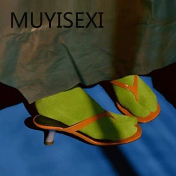 

Concise flip-flop 3.5cm low heels slipper mixed colors beach vacation daily wear women sandals fashion sexy KAL06 MUYISEXI