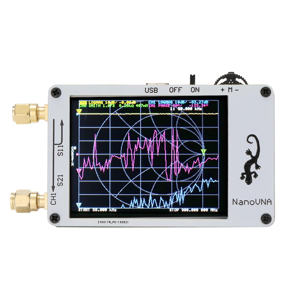 NanoVNA мини векторный сетевой анализатор 50 кГц-900 МГц 2,8 дюймов цифровой ЖК-дисплей сенсорный экран HF УКВ антенный анализатор