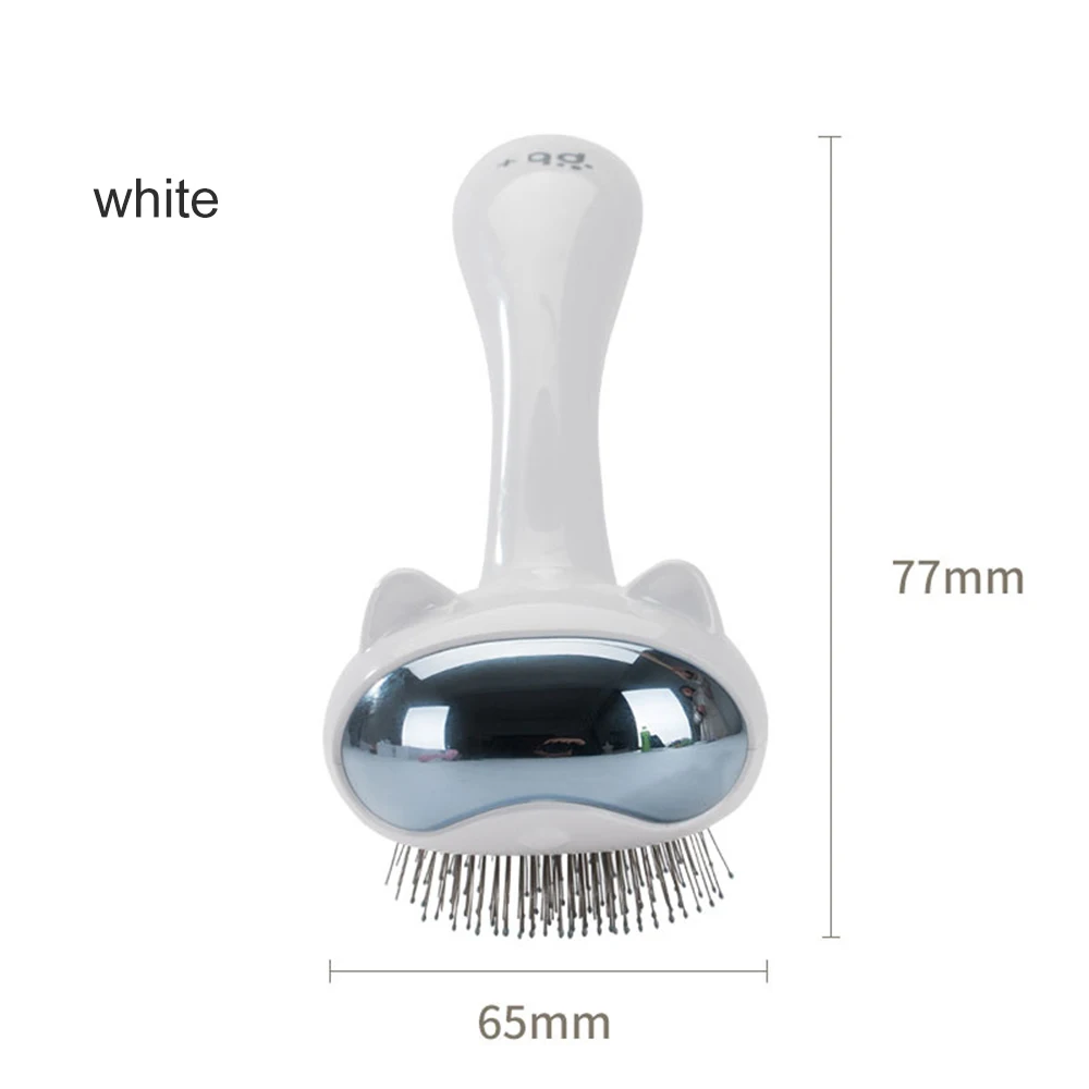 White Professional Cat Hair Comb brush Space hair Removal Grooming Combs Needle Hair Removal Tool Pet Grooming cleaning for Dog Cat 5 - Color: White