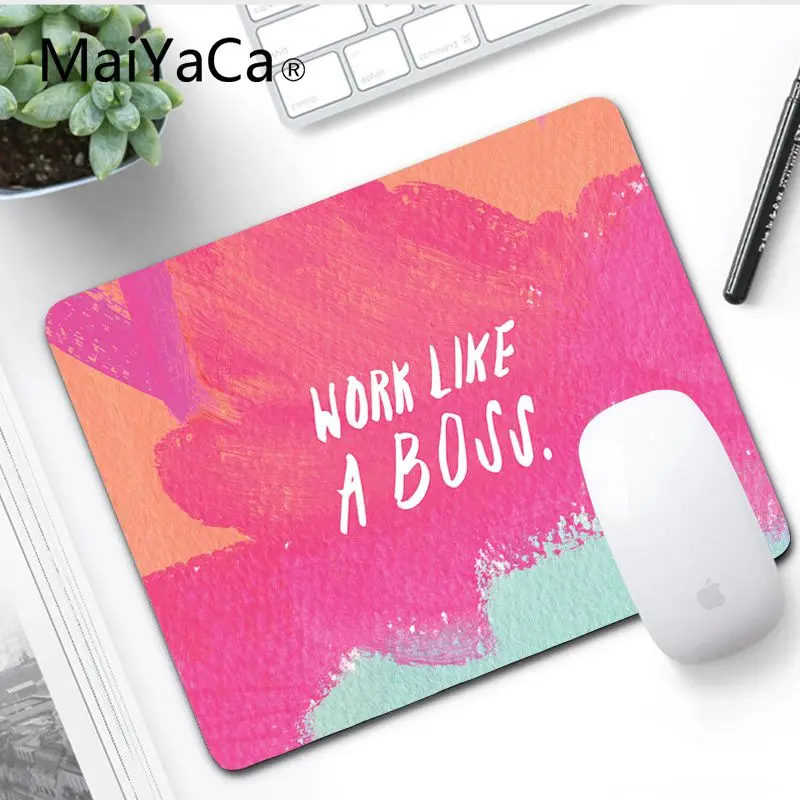 MaiYaCa игровой коврик для мыши работает как босс текст ноутбук игровой мыши коврик для мыши Удобная мышка коврик игровая защелка для мыши - Цвет: No LockEdge 20x25cm