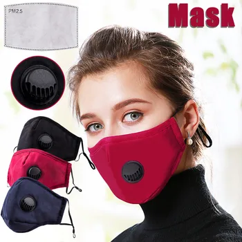 

1pcs Cycling Mask With Filter And Breathing Valve Adult Cotton Breathable Sports Mask Dustproof Reusable Mask Mouth muffle#20