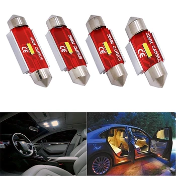 

2pcs Car LED Decoding Reading Light Bulb Courtesy Lamp Bulbs 31mm 36mm 39mm 41mm Double Point Led Lights Auto Decoration Lamps