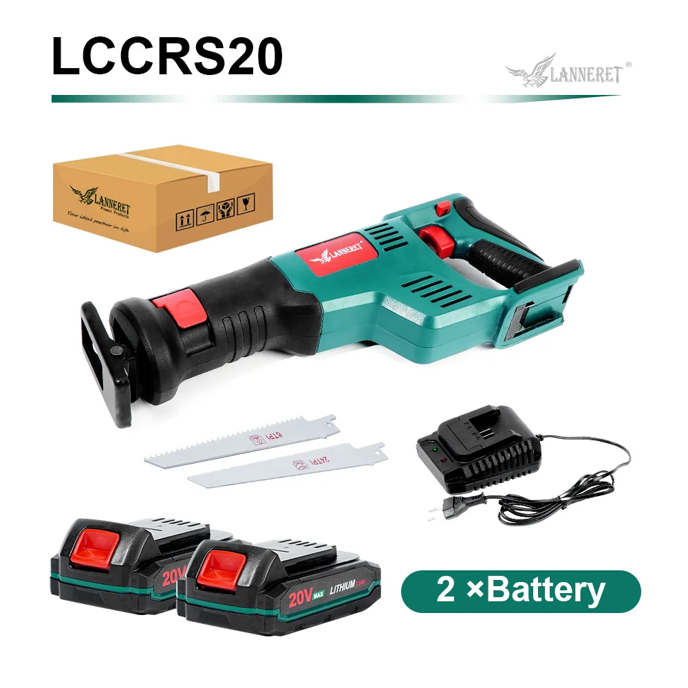 SET 3 -2pcs battery Беспроводная сабельная пила 20V электрическая пила 1h зарядка 7/"(22 мм) ход лезвия - Цвет: SET 3 -2pcs battery