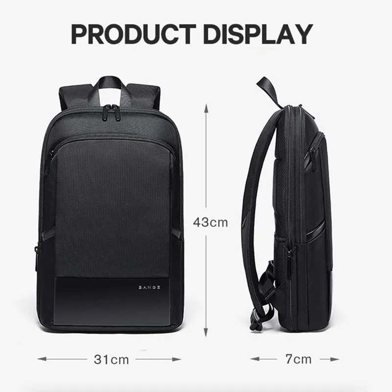 BANGE Men Business Waterproof 15.6" Laptop Backpack travel backpack business backpack expandable backpack laptop backpack Fashion Male Classic Fashion Travel Moto&Biker Light Scalable Shoulder Bags