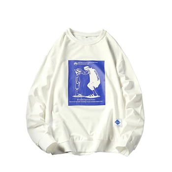 

HENCHIRY Sweatshirt Men's Hip Hop Pullover Hoodies Streetwear Casual Fashion Clothes colorblock hoodie cotton Cartoon character