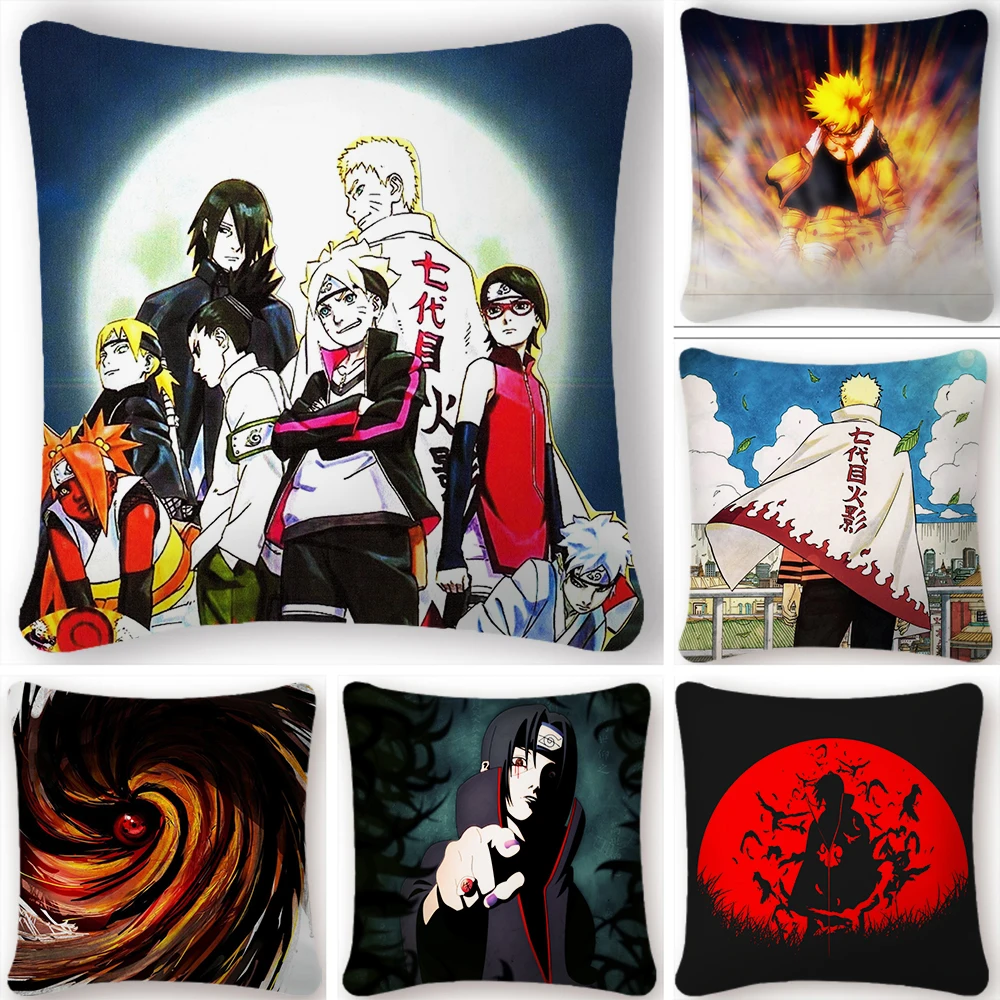 Gaara Illustration themed Throw Pillow Cover Satin Cushion Cover. 