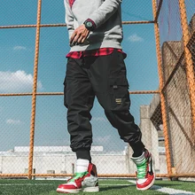 Весна-осень, мужские брюки, много карманов, эластичная талия, шаровары, хип-хоп стиль, повседневные брюки, джоггеры, мужские M-3XL