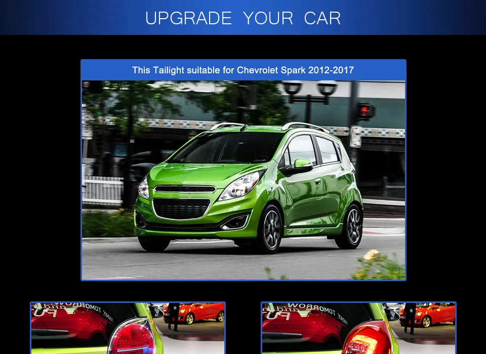 Задний фонарь для автомобиля Chevrolet Spark 2012- светодиодная сигнальная лампа Противотуманные фары DRL дневные ходовые огни тюнинг автомобильные аксессуары