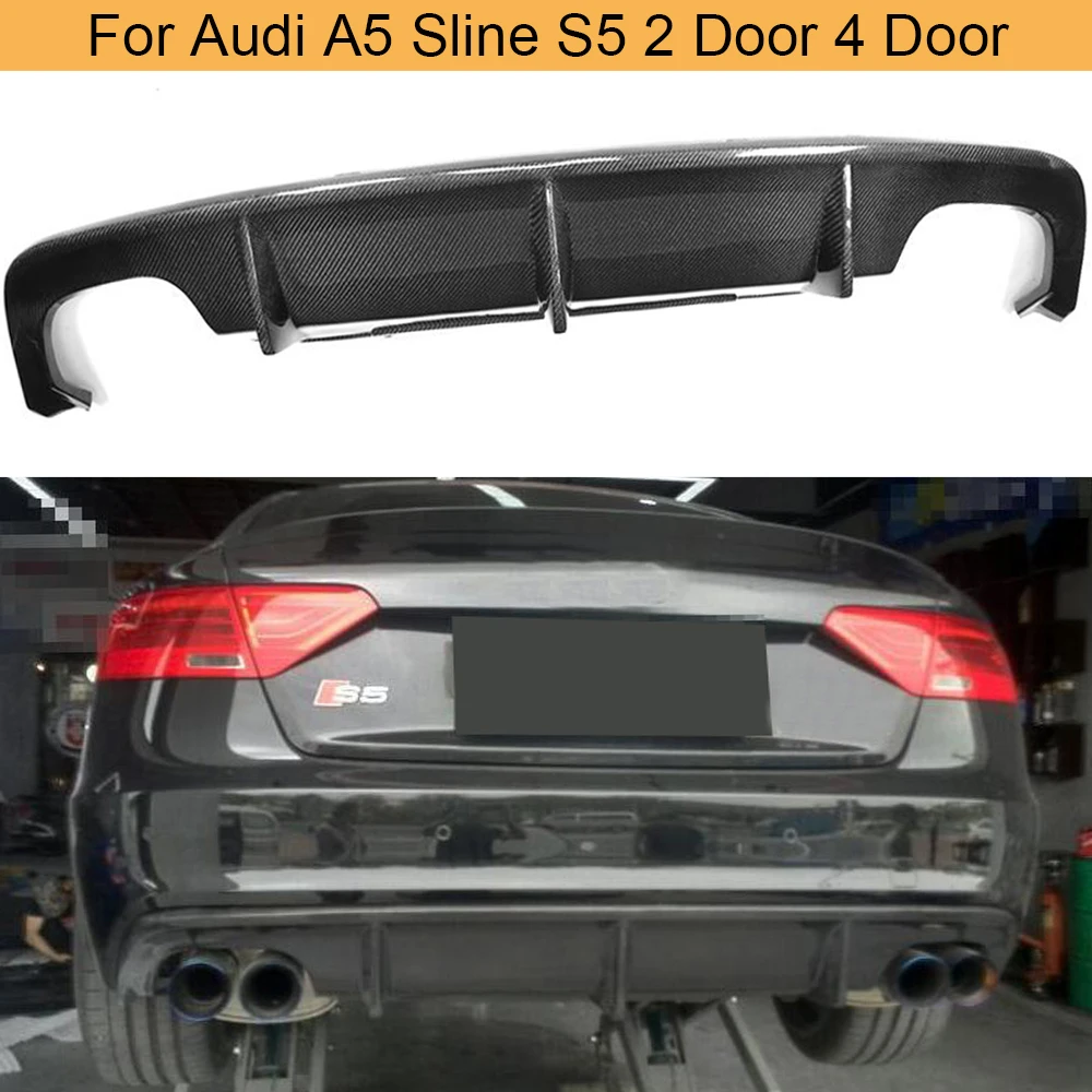 Углеволоконный задний бампер диффузор для губ Audi A5 Sline S5 Sedan Convertible Coupe 2012 2016