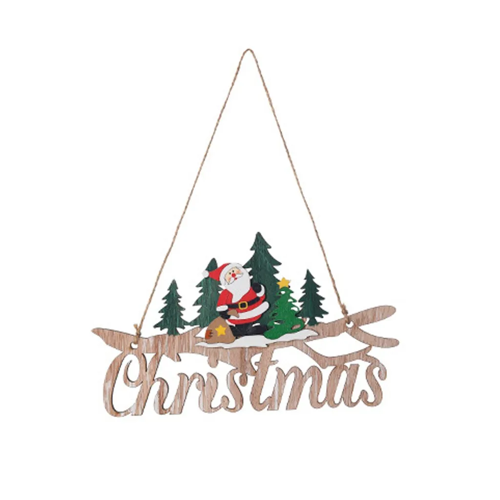 Christmas Decorations Mini Christmas Tree Painted Wooden Gift Decoration Pendant Home Decor Hot Sale