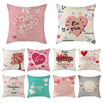 

Fuwatacchi Pure Linen Heart Photo Pillow Cases Car Loaded Love Pillows Cover for Home Sofa Car Decorative Cushion Covers 45x45cm