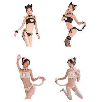 

Female Erotic Lingerie Passion Hollow Bandage Panties Sexy Cute Headband Women Cosplay Props Suit