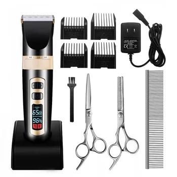 

Professional Pet Dog Hair Trimmer Kit Animal Grooming Clippers Cat Cutters Machine Shaver LCD Screen Electric Scissor 110-240V