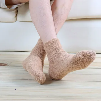 

Soft Socks Coral Velvet Unisex Breathable Casual Floor Socks Coral Velvet Short Comfortable Ankle Warm Long Socks Gray Black
