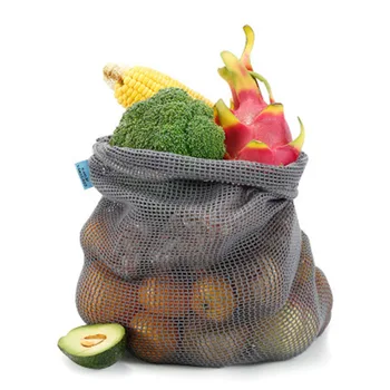 

Black Mesh Shopping Bag S/M/L Reusable String Fruit Storage Handbag Totes Shopping Mesh Net Woven Bag Shop Grocery Tote Bag