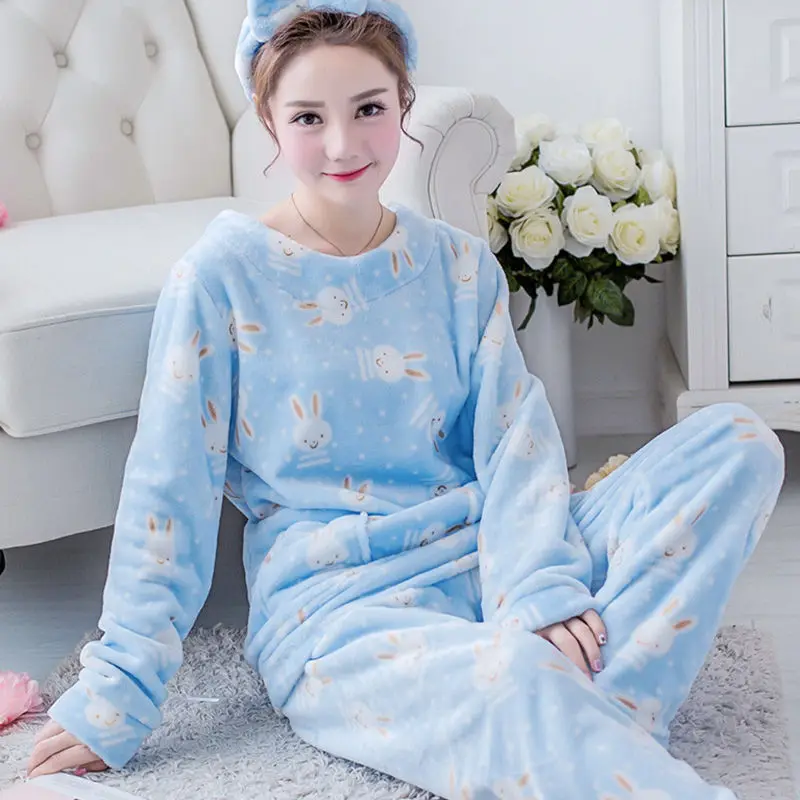 Зимний пижамный комплект, Женская Фланелевая пижама, теплая Сексуальная плюшевая одежда для сна с мультяшными животными, большой размер, Женская домашняя одежда, модная Пижама - Цвет: Style 13