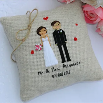

customixable wedding ring pillow ring bearer pillow bridal groom embroidered cotton bridesmaid gift custom bride gift ring bear