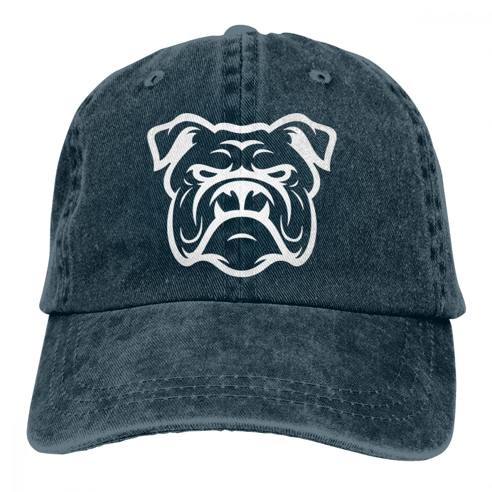 Бульдог Casquette черные унисекс Мужские Женские джинсовые бейсболка с ремешком кепки регулируемые Гольф папа шляпа