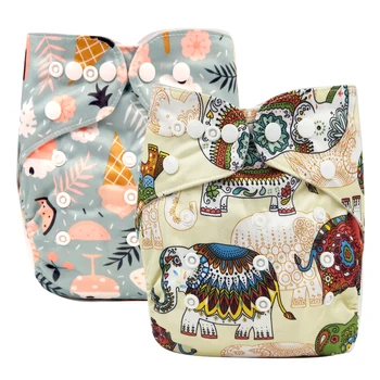 

PORORO 3-15kg adjustable size bamboo charcoal inner pocket diaper, baby reusable cloth diaper nappies with double leg gusset