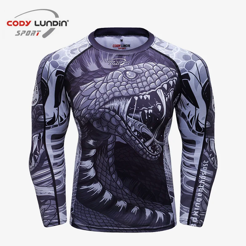 Bjj Gi Rashguard Jiu Jusit майка MMA мужская с длинным рукавом дышащая Муай Тай рубашки ММА одежда компрессионная 3D боксерская майка - Цвет: C