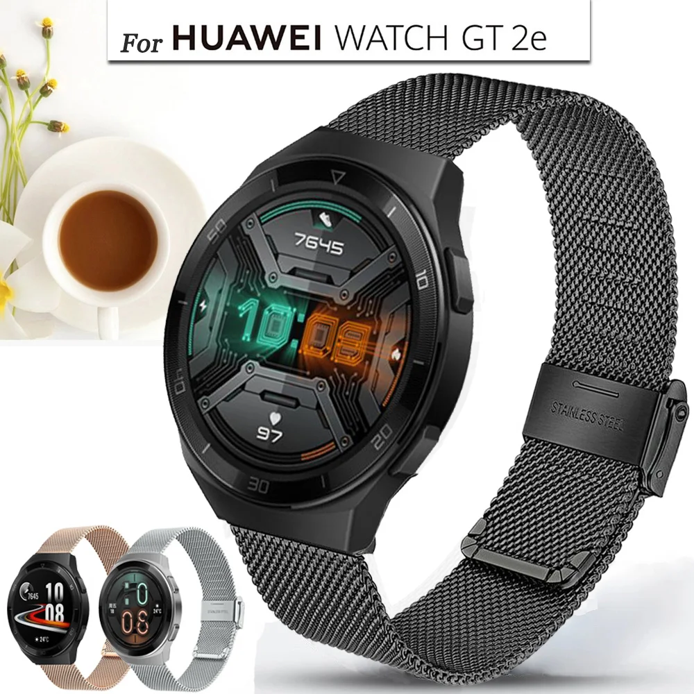Ремешок Миланская петля для Huawei Watch GT 2E сменный Браслет из нержавеющей стали