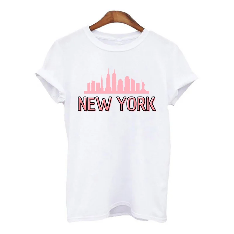 Women New York Letter Printing Harajuku Women tshirts Summer Simple white T-shirt For Lady Top Tee Hipster 2021 chrome hearts t shirt Tees