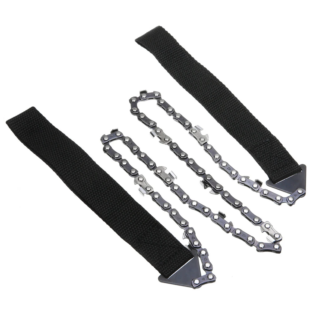 Garden Tools 24-inch Portable Outdoor Survival Hand Zipper Saw Wire Saw Handheld Chains Wood Cutting Tool 11/33 Tooth Orange