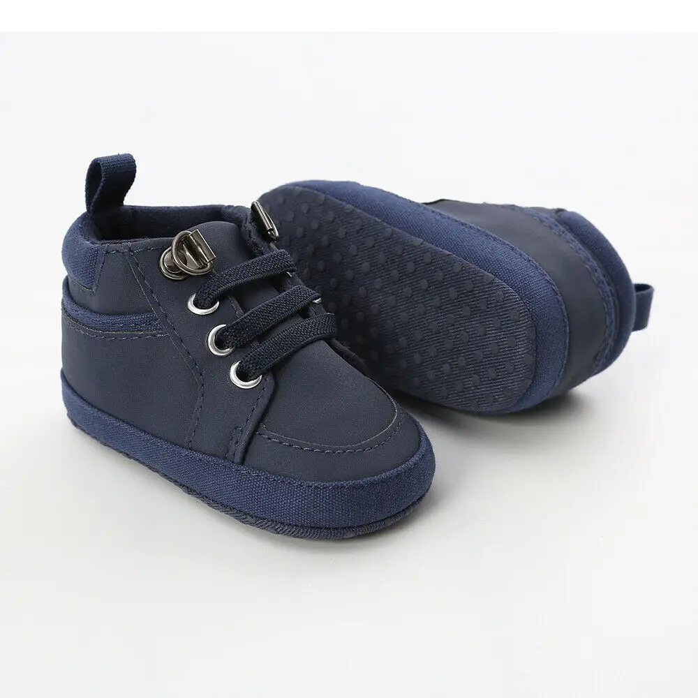Детские первые ходунки 0-18 м детская обувь мальчик девочка новорожденный мягкая подошва s Кожа Детская кроватка мягкая подошва обувь ПВХ кроссовки - Цвет: Dark blue 2