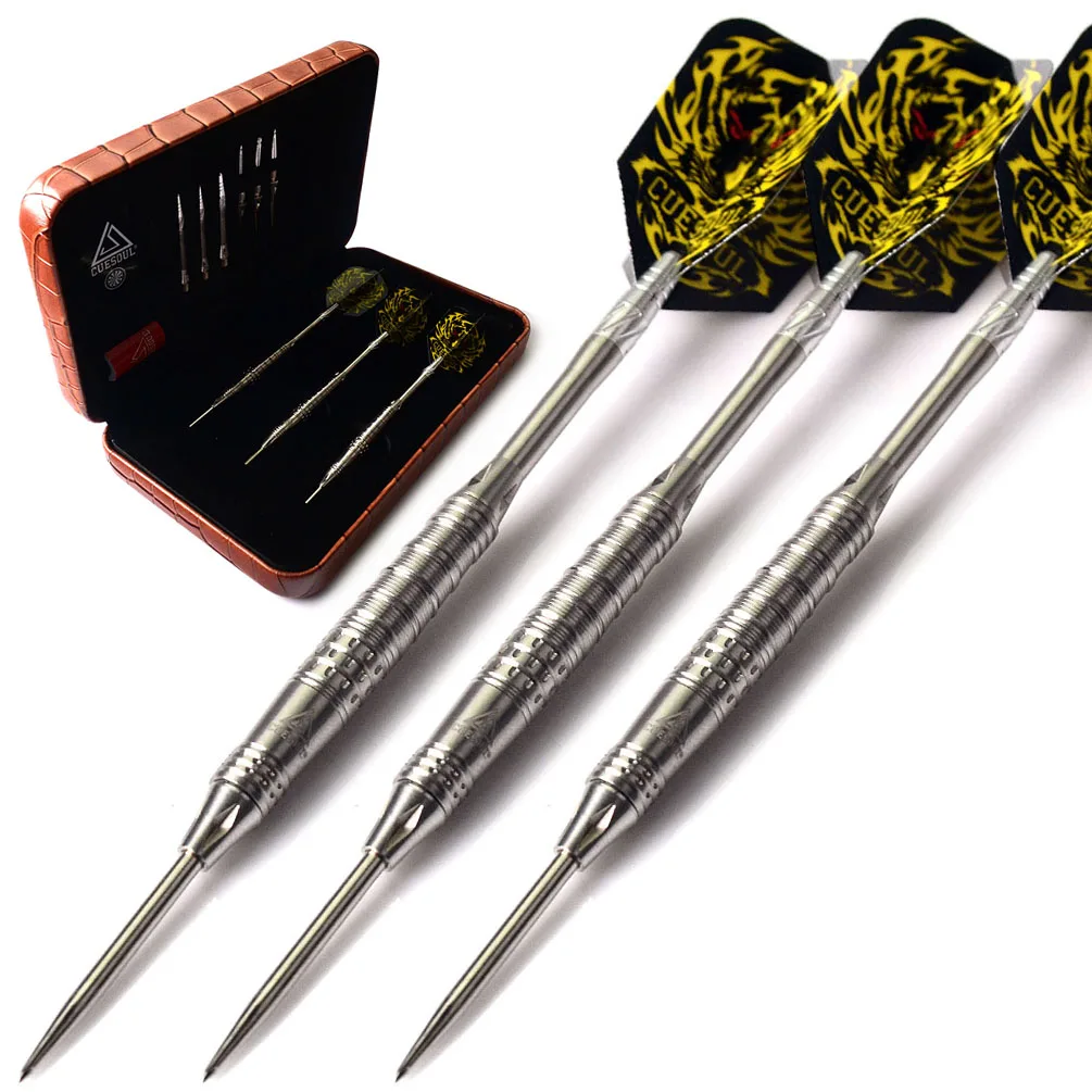 cuesoul fighting soul 95% tungsten conversation steel tip darts with luxury cue case 22g CUESOUL Fighting-Soul 18g 95% Tungsten Conversation Steel Tip Darts With Luxury Cue Case