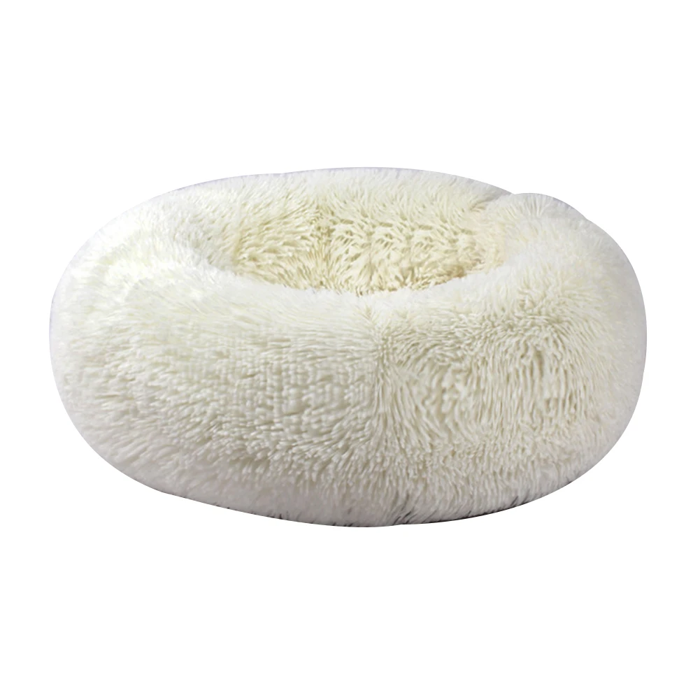 cheap Pet Waterproof Mat Washable Cushions Cats Nest Dog Beds Comfortable Round Sofa Plush Donut Warm Extra Soft Sleeping