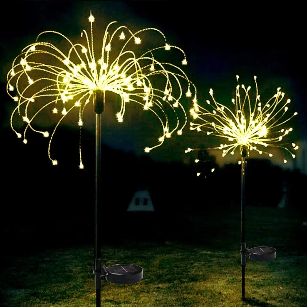 120 LED Solar Firework Lights Waterproof Outdoor Path Lawn Garden Lamp Decor 