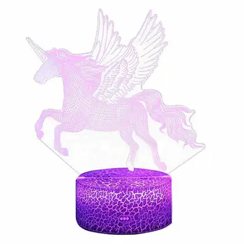 

3D Night Light Unicorn Touch Remote Control Colorful Table Lamp Creative Gift Light Adorable Night light