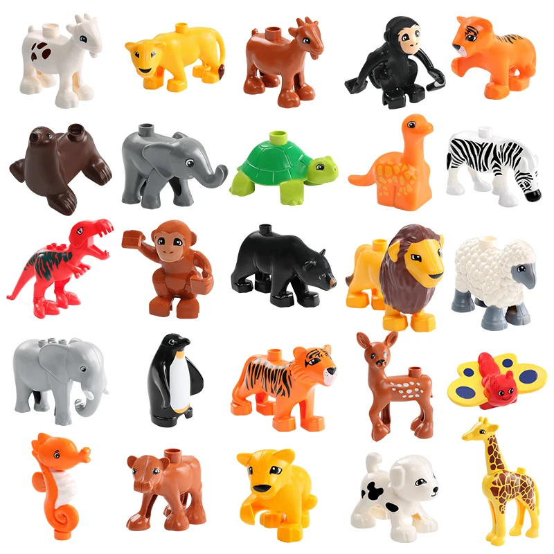 Фигурки животных большой размер строительный блок DIY playmobil оригинальный
