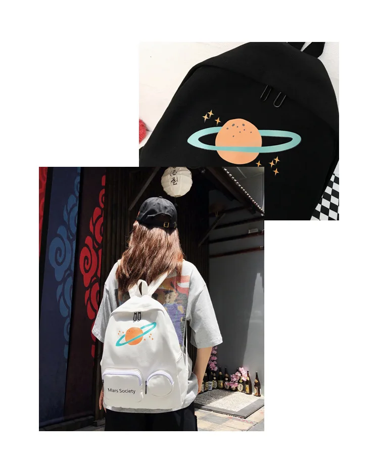 Школьный ранец, женский корейский Harajuku Ulzzang, новинка, Ins, модный, Оксфорд, с принтом, на плечо, для книг, студентов, рюкзак для путешествий