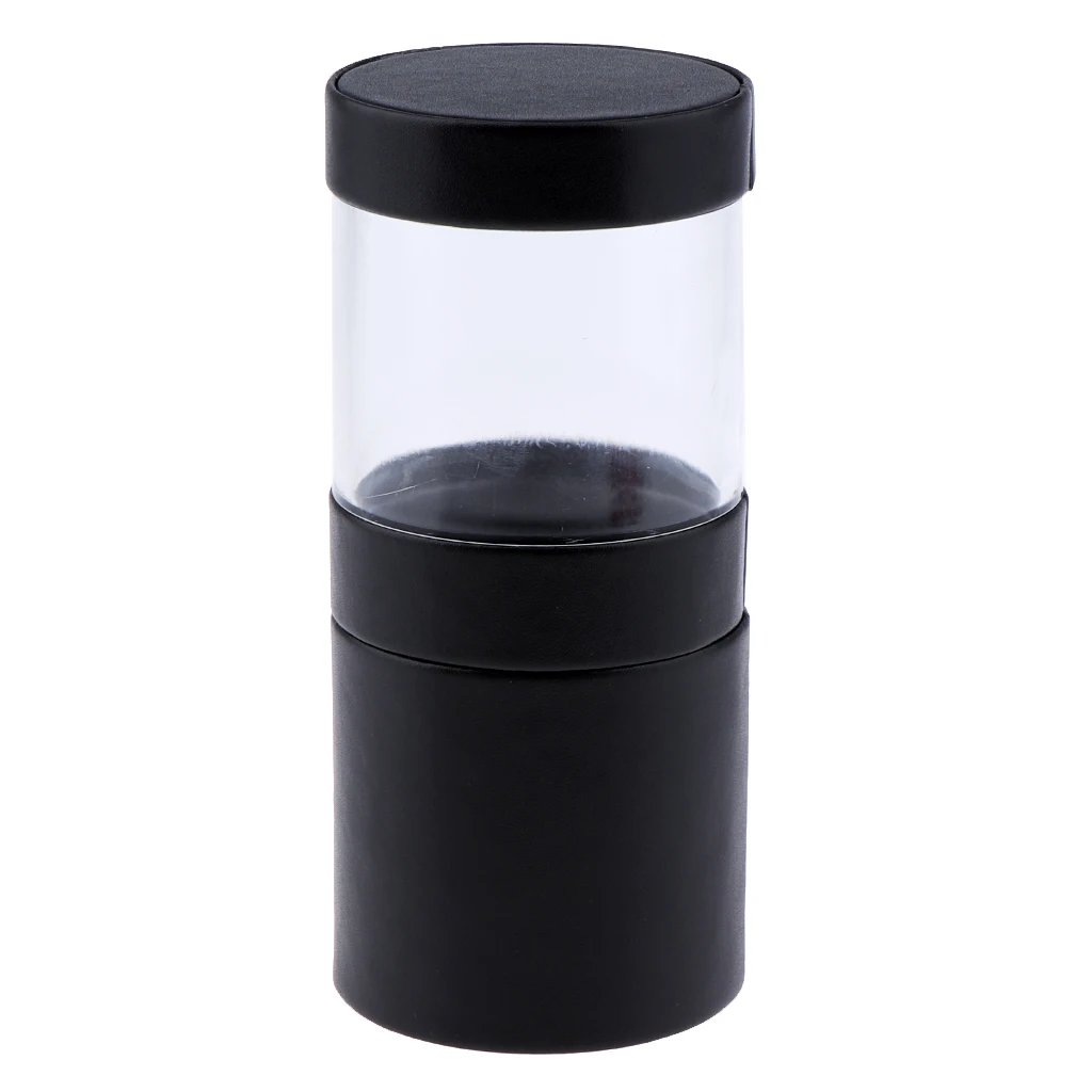 1Pc Makeup Brush Holder Organizer - Cosmetics Brushes Storage Solution / Portable Empty Storage Container With Lid, PU Cover