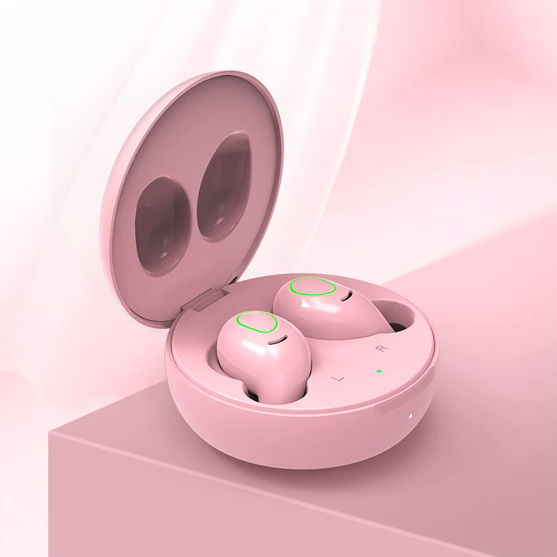 pink TOMKAS TWS 5,0 беспроводные Bluetooth наушники 10H время воспроизведения беспроводные наушники 4D стерео громкой связи спортивные наушники с двойной микрофон - Цвет: pink