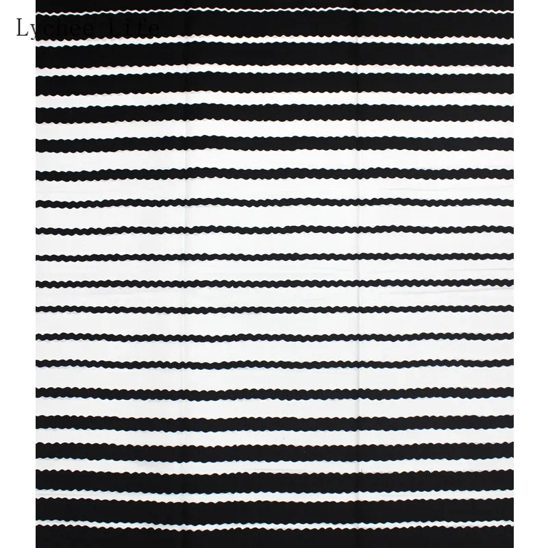 Lychee Life Анкара Африканская Хлопковая шелковая атласная ткань черно-белая настоящая восковая ткань для платья для женщин Швейное Ремесло «сделай сам»